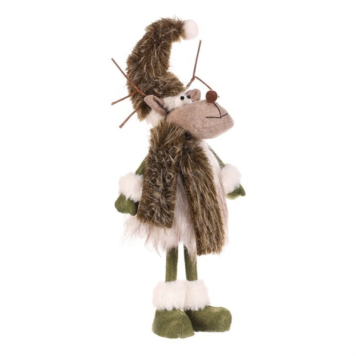 Sob - látková figurka, stojící, bílo-zelená