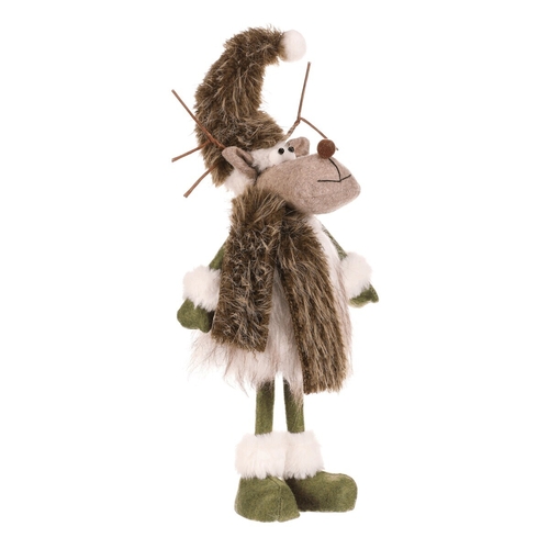 Sob - látková figurka, stojící, bílo-zelená