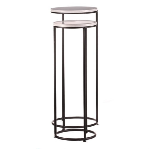 Stojan na květiny - kov, břidlicová deska, cena za sadu 2 ks