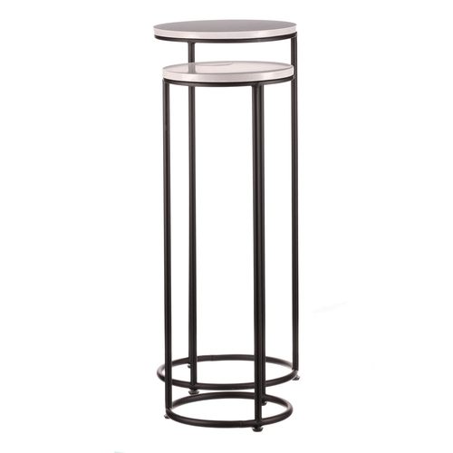 Stojan na květiny - kov, břidlicová deska, cena za sadu 2 ks