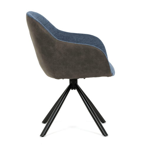 Jídelní židle otočná 180°, modrá, látka, DCH-Y1143 BLUE2