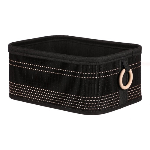 Koš regálový a prádelní - bambus, černý, cena za sadu 6 ks