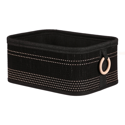 Koš regálový a prádelní - bambus, černý, cena za sadu 6 ks