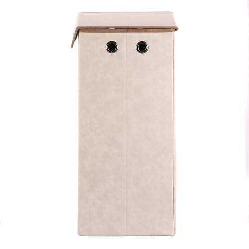 Koš prádelní - látkový s víkem, krémová barva