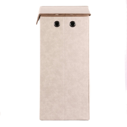 Koš prádelní - látkový s víkem, krémová barva