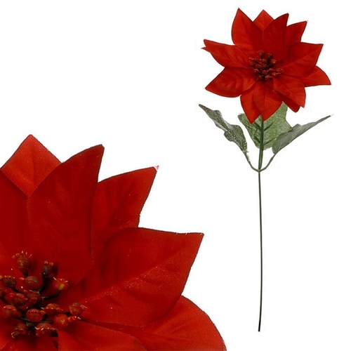 Vánoční růže - umělá řezaná květina, červená