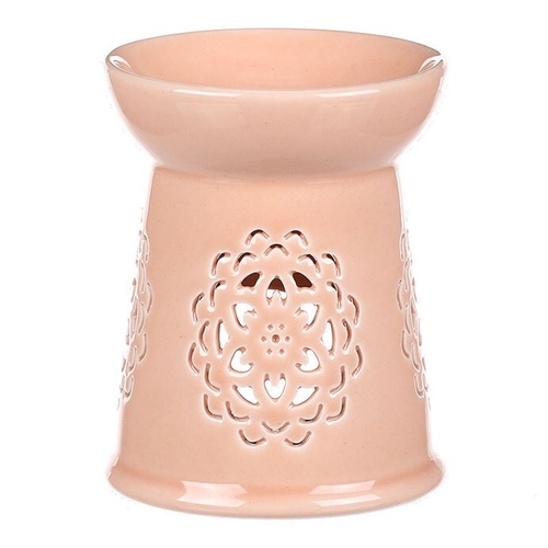 Aromalampa s motivem mandaly, meruňková barva, porcelán