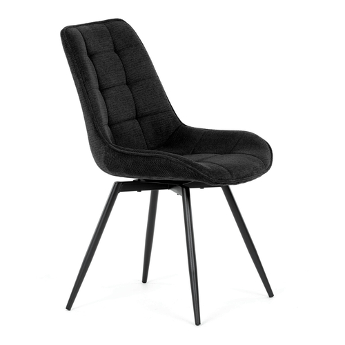 Jídelní židle otočná 180°, černá, látka, HC-T1130 BK2
