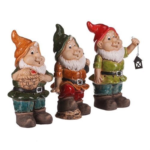 Trpaslík - keramická figurka, vel. S, mix 3 druhů, cena za 1 ks