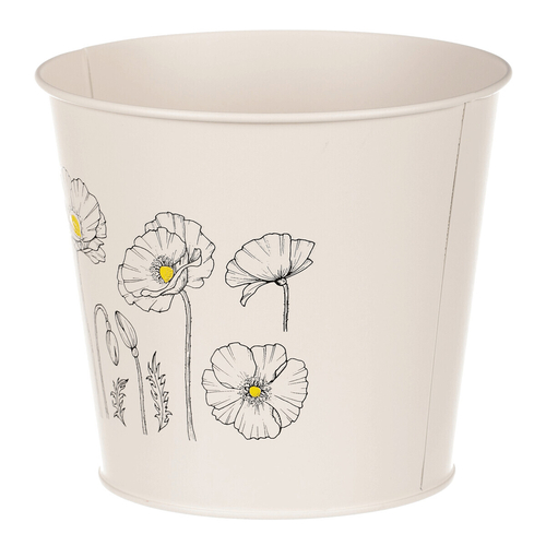 Obal kovový - motiv kvetoucího máku, krémový