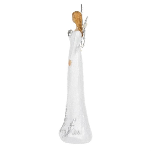 Anděl se svítícími křídly - polyresin, LED osvětl., bílý