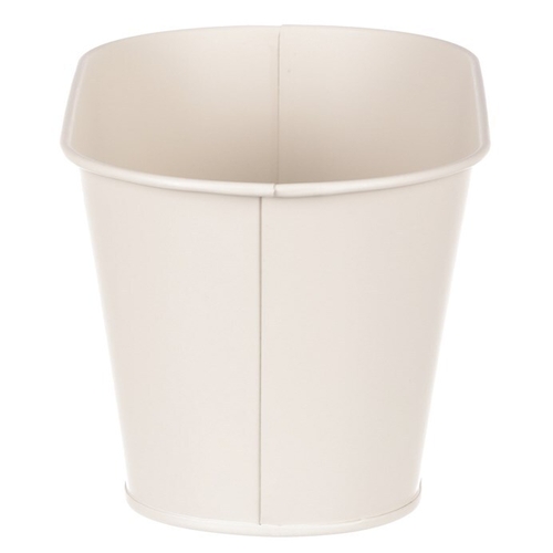 Truhlík kovový - motiv ptáčka, barva krémová