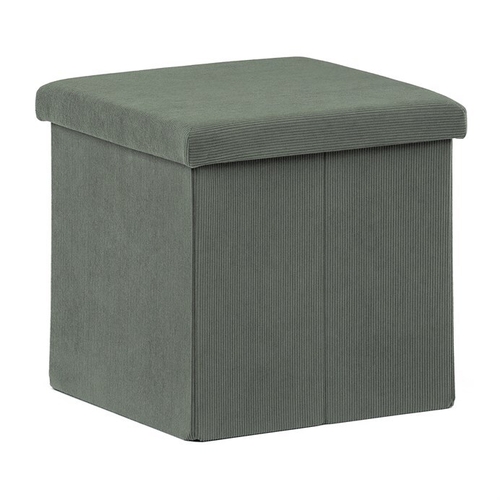 Taburet s úložným prostorem, zelená, manšestrová látka, TAB-471 GRN6