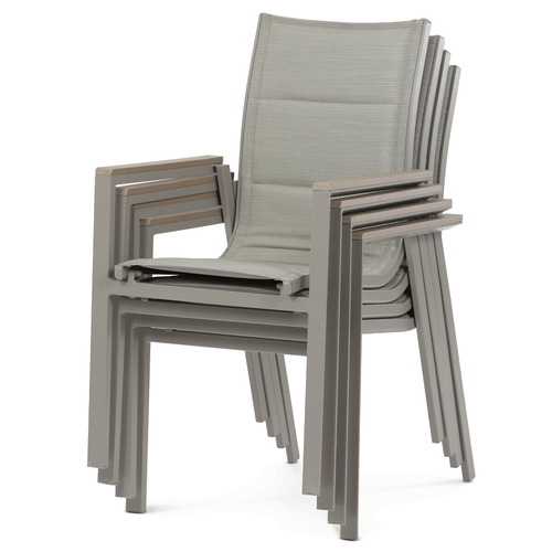 Zahradní židle, hliník, síťovina, béžová, AZC-S1110 GREY