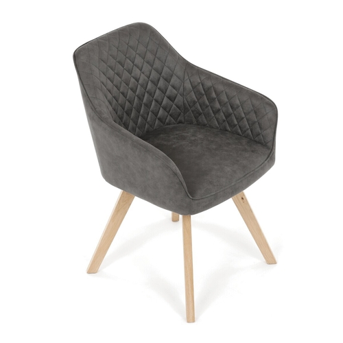 Jídelní židle otočná 180°, černá, látka vintage, DCH-435 BK3