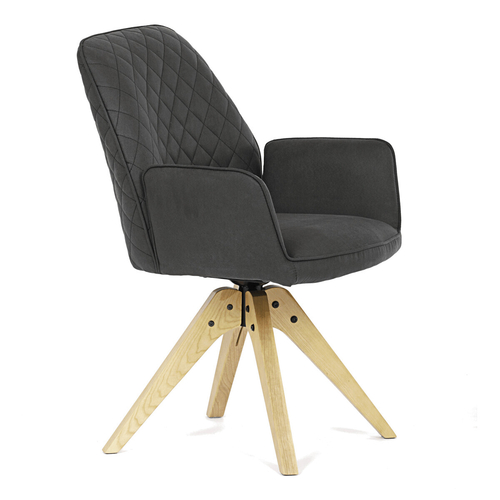 Jídelní židle otočná 180°, černá, látka, HC-539 BK3