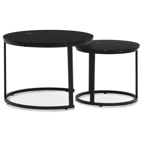 Konferenční stolek 70x70x51cm, mdf, mramor, CT-X7122 BK