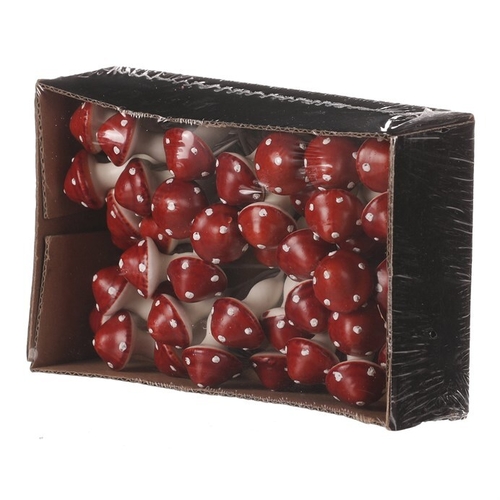 Houby na drátku, barva červená, cena za balení (48 ks)