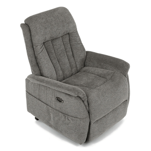 Polohovací křeslo, elektrické zabudované ovládání, šedá, látka, TV-Q8575 GREY2