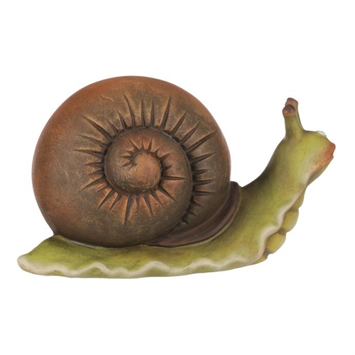 Šnek - keramická figurka, vel. L, zeleno-hnědý