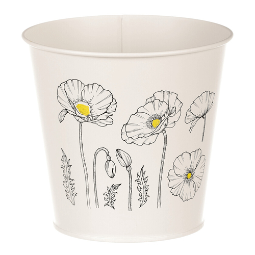 Obal kovový - motiv kvetoucího máku, krémový