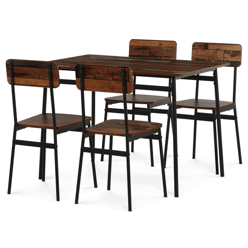 Jídelní set s 4 židlemi, 110x70x76cm, mdf, old wood, AUT-O2155 OLW2