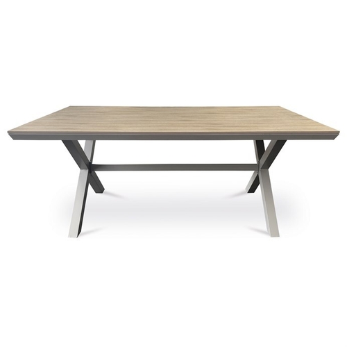 Zahradní stůl 180x100cm, hliník, polywood, béžová, AZT-S1510 OAK