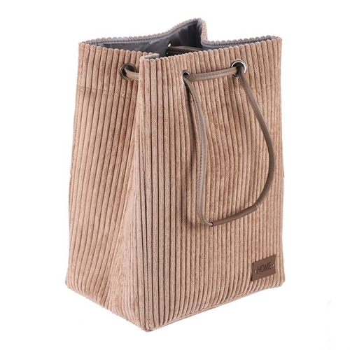 Koš prádelní - manšestr, stahovací, hnědý