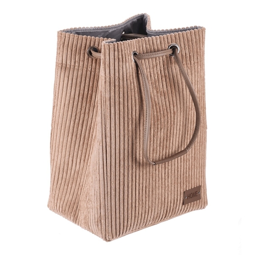 Koš prádelní - manšestr, stahovací, hnědý