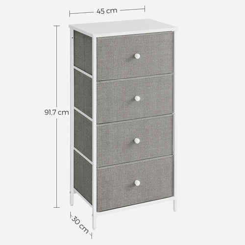 Komoda 45x30x92cm, mdf, šedá, AUK-E1031 GREY