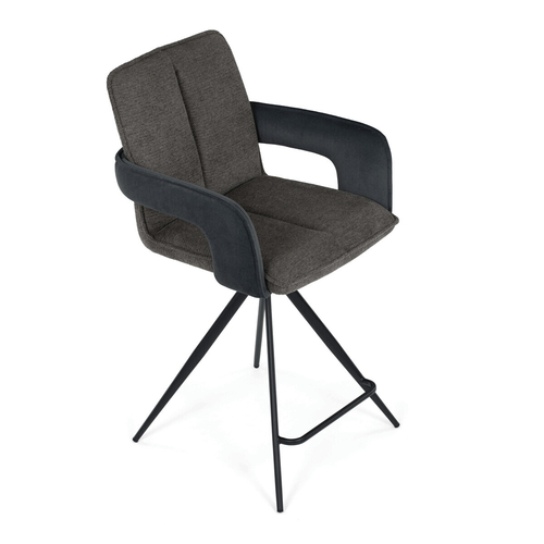 Barová židle otočná 180°, šedá, látka, AUB-F1146 GREY2