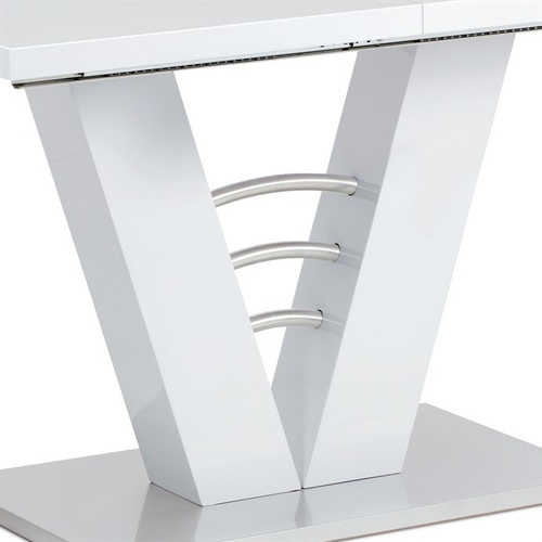 Jídelní stůl rozkládací 120-160x80 cm, mdf, bílá, HT-510 WT