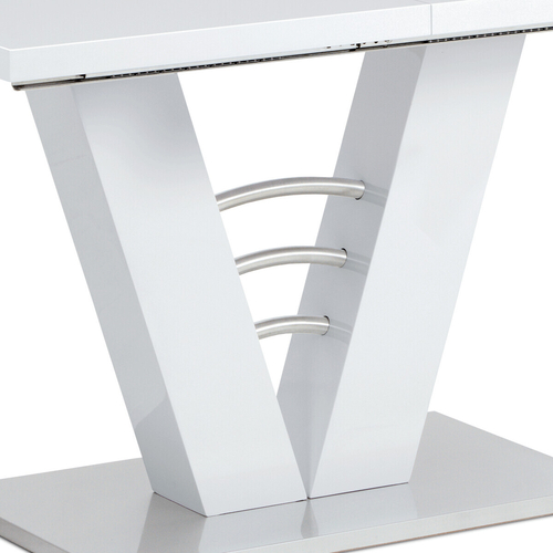 Jídelní stůl rozkládací 120-160x80 cm, mdf, bílá, HT-510 WT