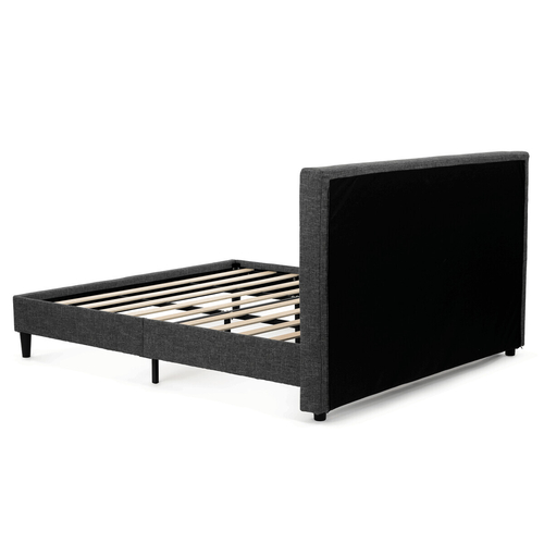 Dvoulůžková postel, látka, šedá, BED-M180 GREY2