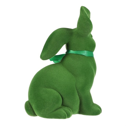 Zajíc - keramická figurka, semišový povrch, vel. L, zelená