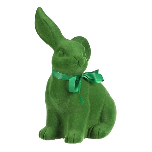 Zajíc - keramická figurka, semišový povrch, vel. L, zelená