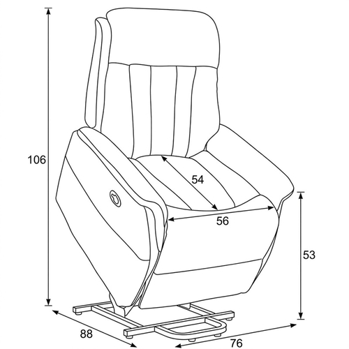 Polohovací křeslo, elektrické zabudované ovládání, šedá, látka, TV-Q8575 GREY2