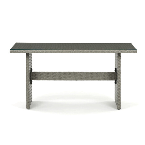 Zahradní sestava 140x70x60cm, polyratan, šedá, AZS-A1719 GREY