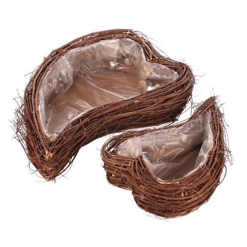 Obal proutěný - tvar srdce, přírodní, cena za sadu 2 ks