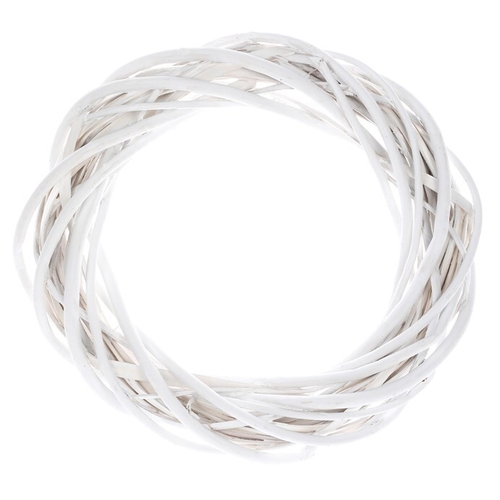 Věnec proutěný - pr. 25 cm, bílá barva