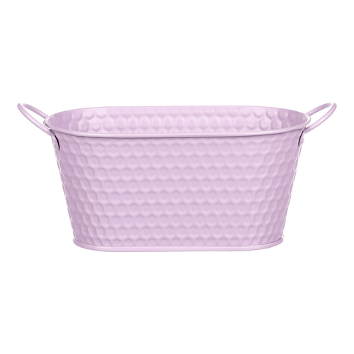 Obal kovový - truhlík, ve světle fialové barvě