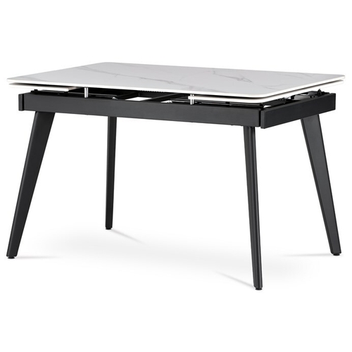 Jídelní stůl rozkládací 120-180x80 cm, keramika, mramor, HT-405M WT