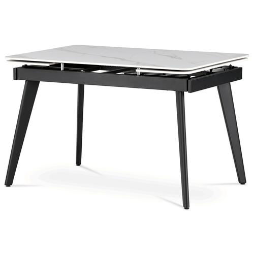 Jídelní stůl rozkládací 120-180x80 cm, keramika, mramor, HT-405M WT
