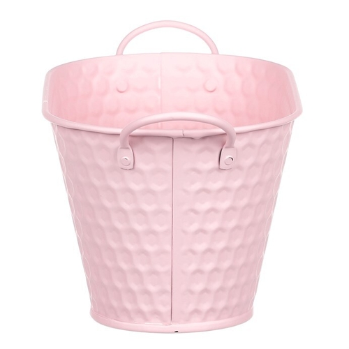 Obal kovový - truhlík, v růžové barvě