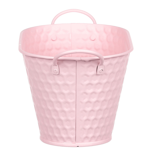 Obal kovový - truhlík, v růžové barvě