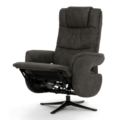 Polohovací křeslo, elektrické zabudované ovládání, funkce zero gravity, šedá, látka vintage, TV-C5590 SIL3