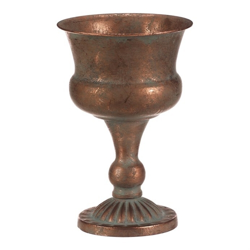 Číše kovová - aranžovací, 25 cm, barva měděná