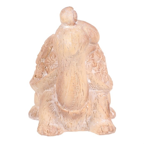 Želva - figurka z magnesia, vzor květin, vel. M, imitace dřeva