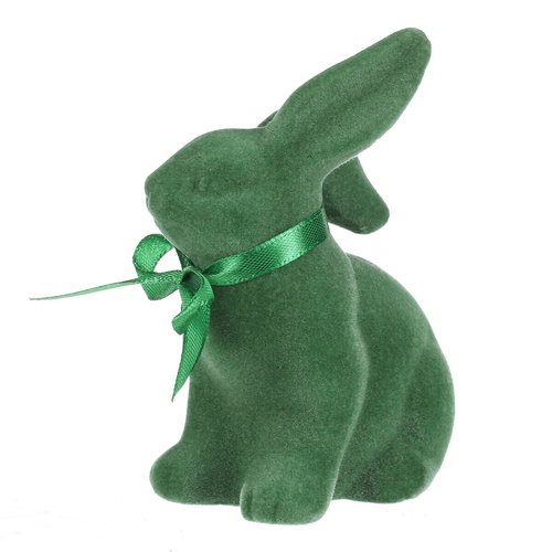 Zajíc - keramická figurka, semišový povrch, vel. S, zelená