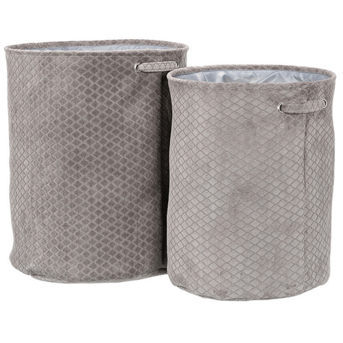 Koš prádelní - látkový, polyester, šedý, cena za sadu 2 ks